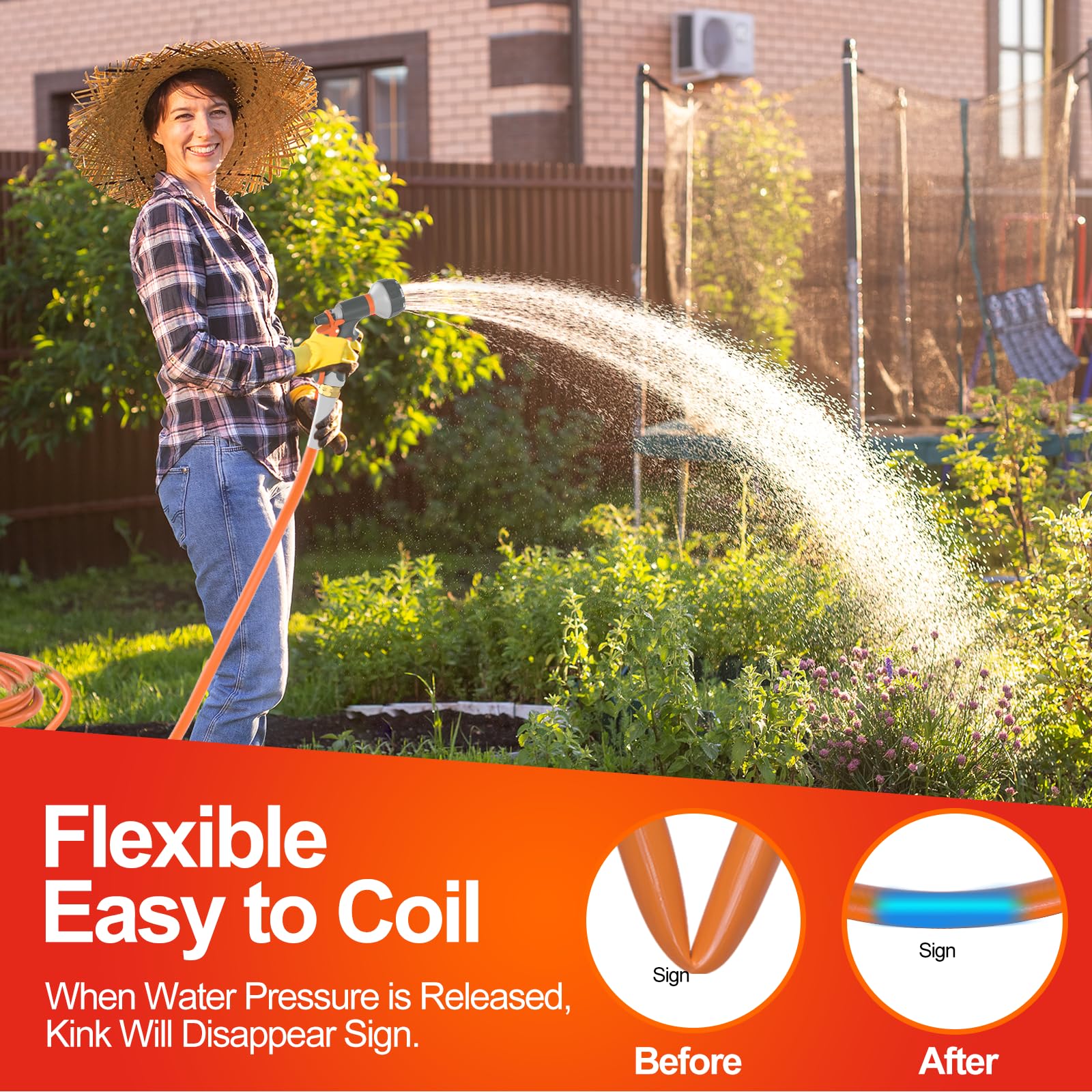 Tubo Da Giardino Maygrove 30,5 M, Diametro 1,5 Cm, 600 Psi, Resistente E Anti-piega Con Raccordi In Ottone