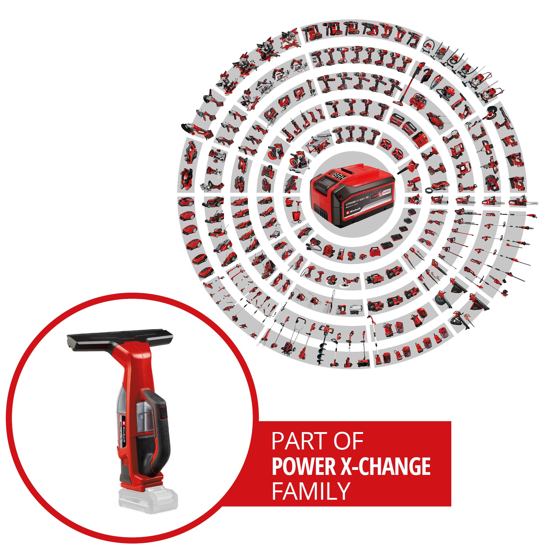 Einhell Nettoyeur de vitres sans Fil BRILLIANTO Solo Power X-Change (18 V, buse aspirante de 28 cm) Livré sans Batterie ni Chargeur