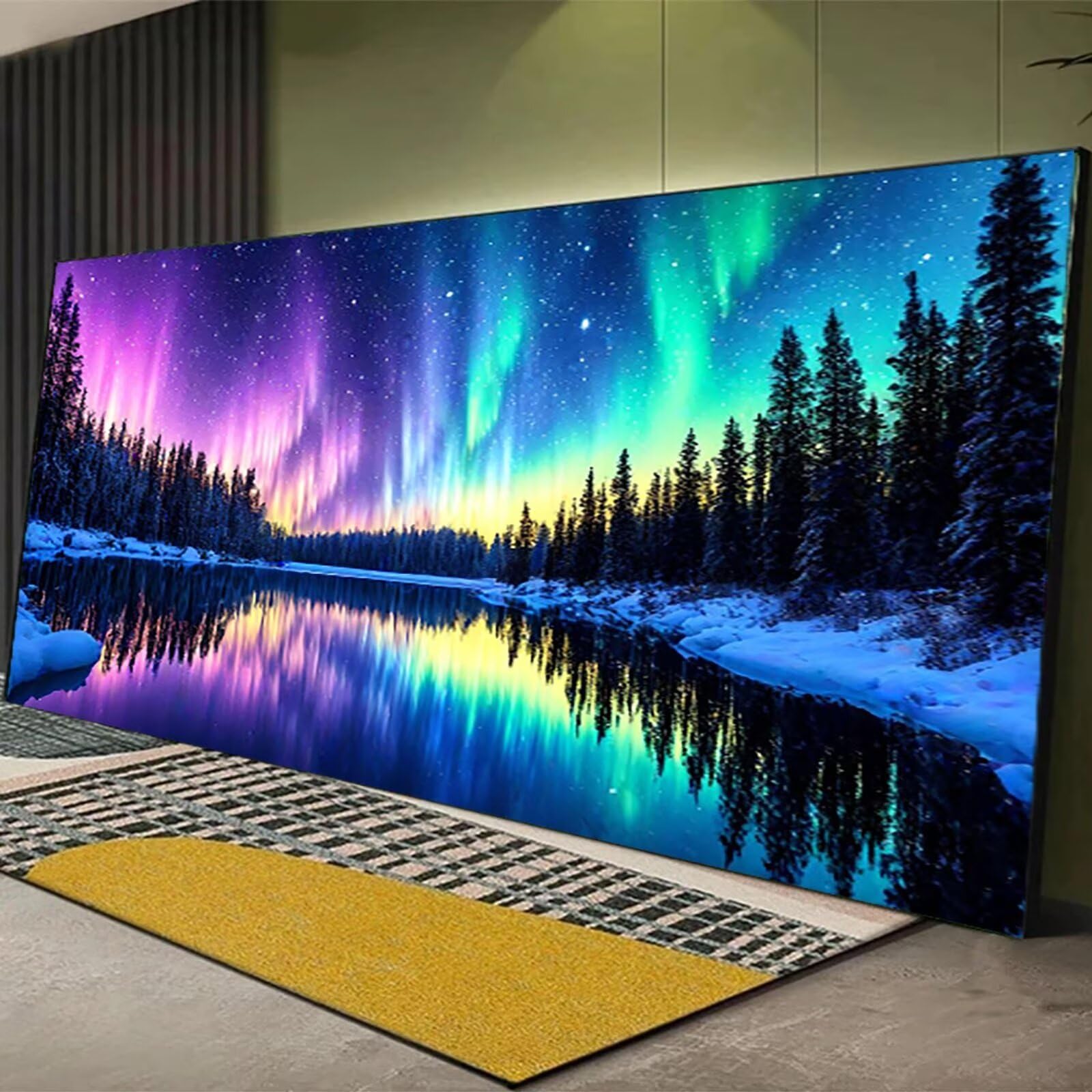 Malen nach Zahlen Kinder Arktis Malen Nach Zahlen Erwachsene, Geschenke für Mädchen Junge Bastelset Set, Malen nach Zahlen Aurora | Malen nach Zahlen Ohne Rahmen, (60x120cm) Bastelset Erwachsene 0-5