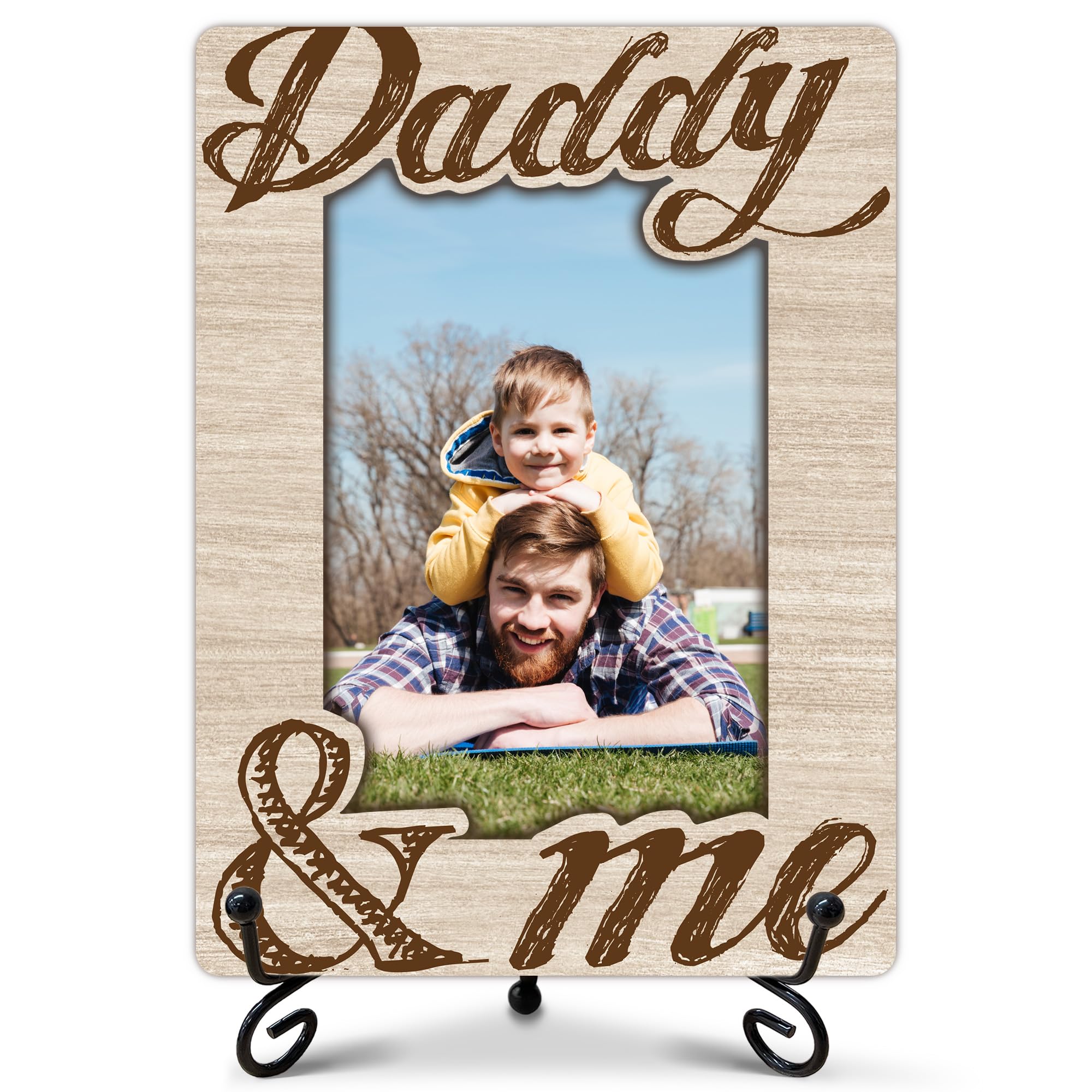Qoamp Daddy and Me Picture Frame, Dad Photo Frame, Thank You Gifts from Daughter Son, Father's Day Birthday Christmas Gifts for Men New Dad Father,