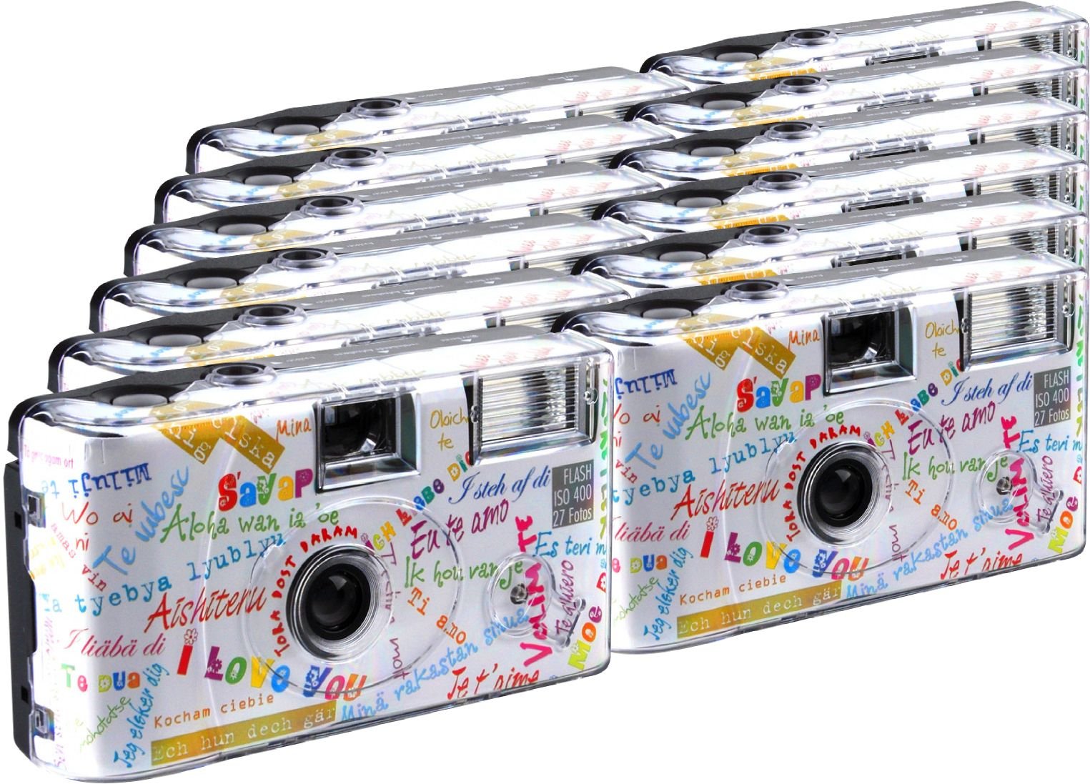 TopShot I mog di Weiss Lot de 12 appareils Photo jetables pour 27 Photos, Flash