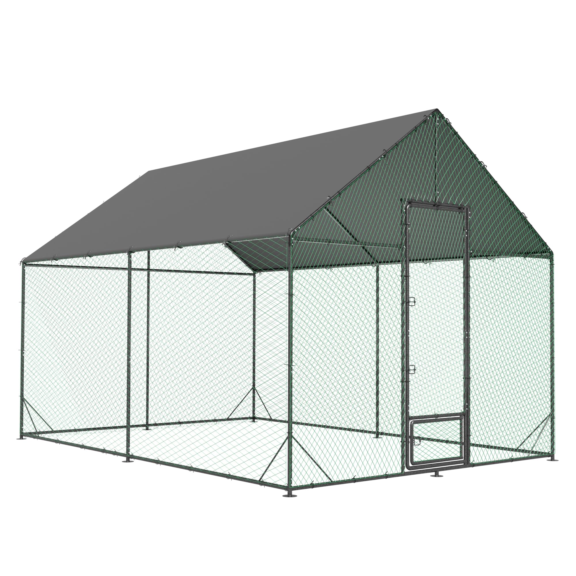 鶏や小動物用飼育ケージ 6㎡ Amazon | BingoPaw 鶏小屋 屋外 大型 キット 屋根付き 鶏舎 鶏用ケージ