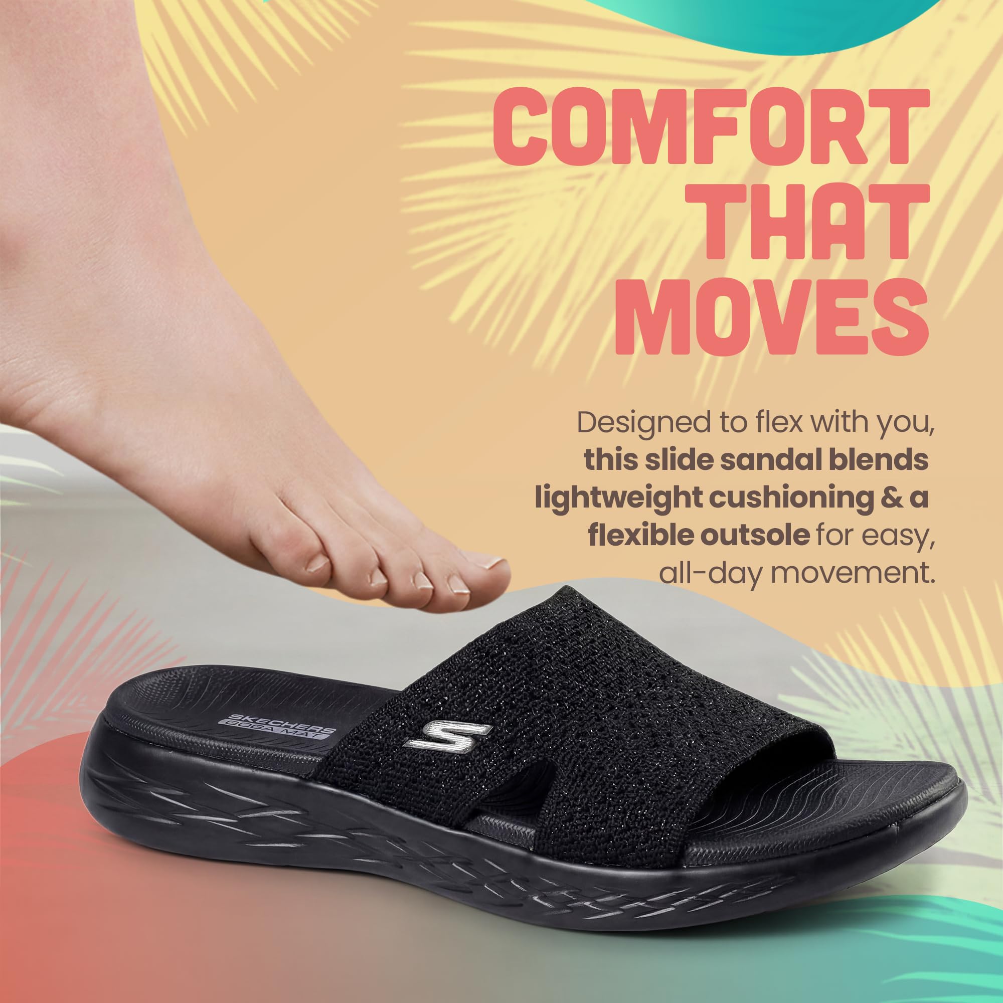Skechers On-the-go 600 Stretch Knit Slide Slide Sandalias deslizantesMujer