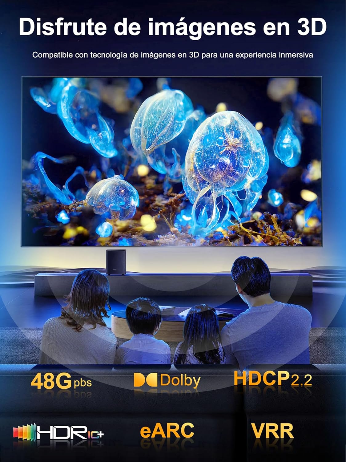 SOEYBAE 8K Fiber Optic HDMI Cable 100ft/30m, HDMI Cable 2.1 Support 8K@60Hz, 4K@120Hz, 48Gbps, eARC, HDCP2.2,PS5