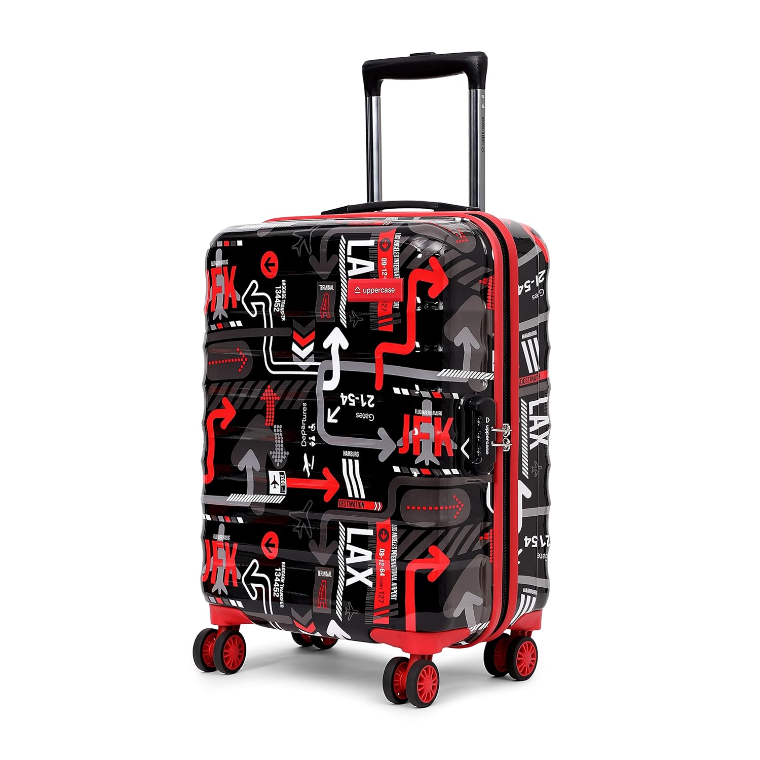 uppercase JFK 5100EHT1BLK Cabin Hardsided 8 Wheel Printed Eco Trolley