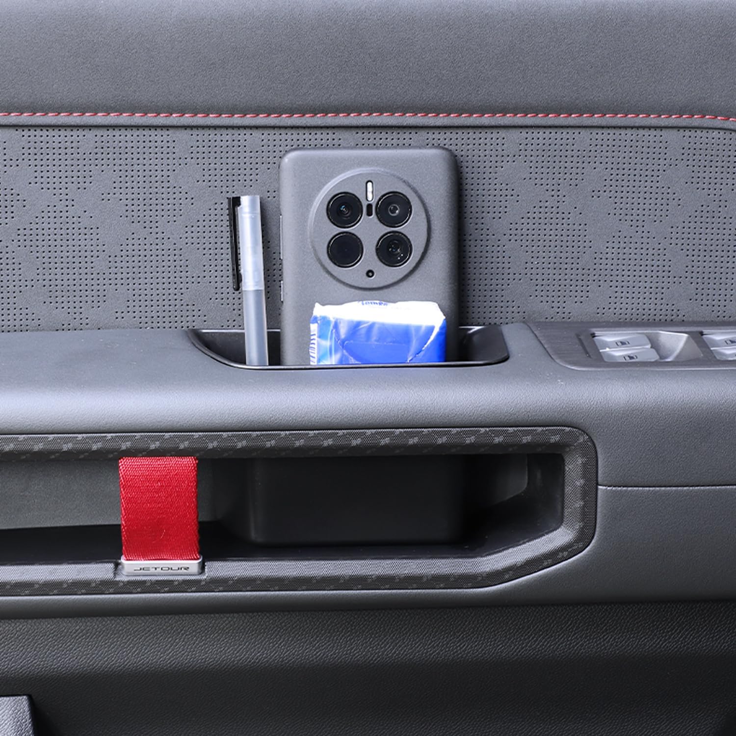 for Jetour Traveller T2 2023-2024 Black Interior Front Rear Glove Box Storage Holder 4pcs Car Accessories