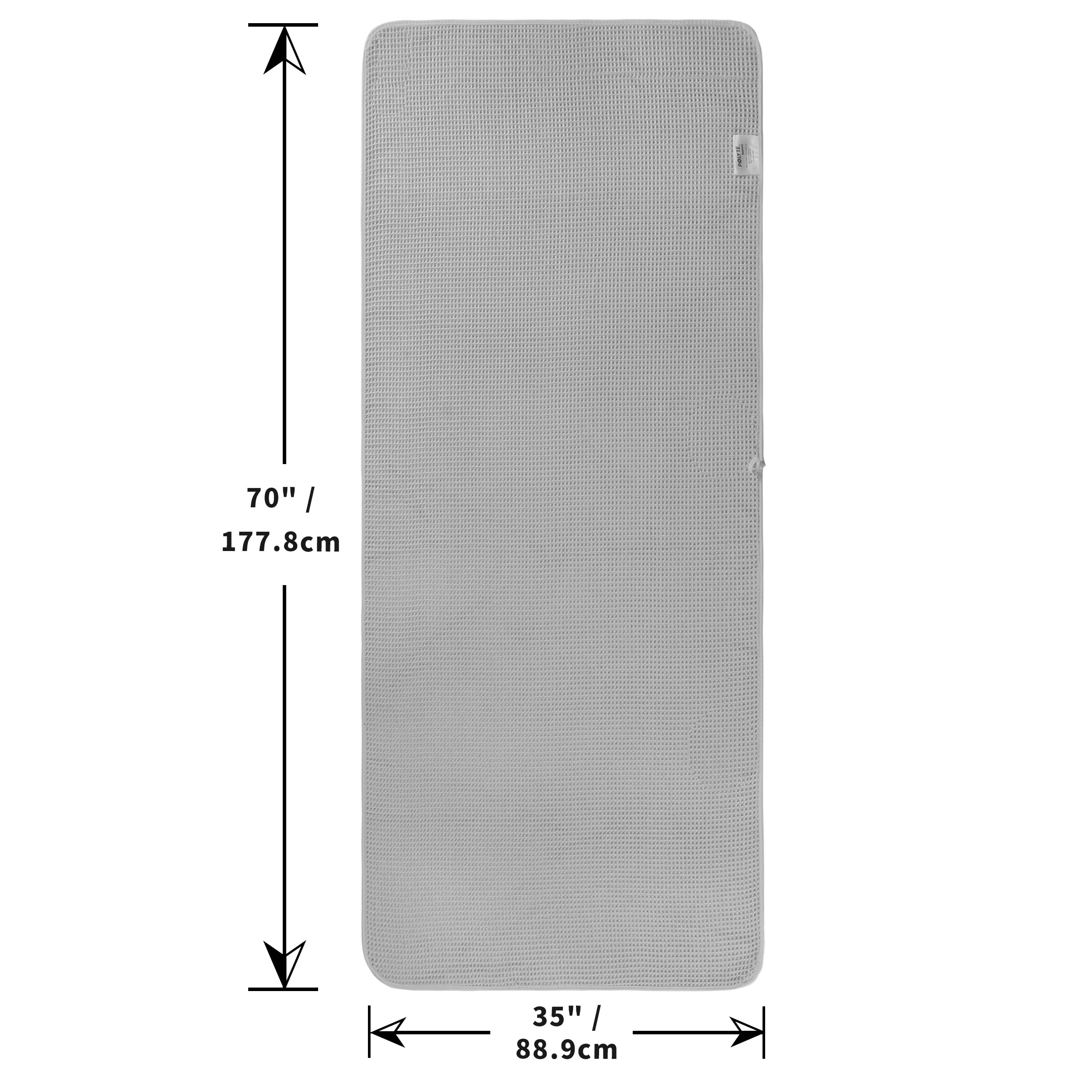 Polyte - 430 gsm Toalla de baño de Microfibra - Sin Pelusa y de Secado rápido - Estructura de gofre - Muy Grande - 88,9 x 177,8 cm - 2 Unidades