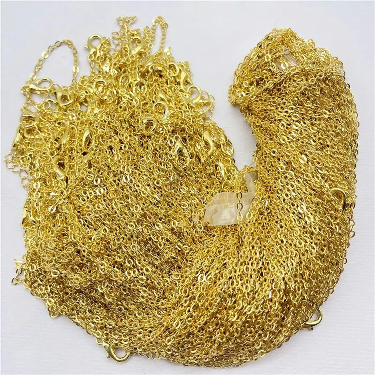 Cuerda De Cadena De 2 Mm 45 + 5 Cm Cadena Broche De Langosta Diy Fabricación De Joyas Collar Accesorios 100 Piezas-NO.1