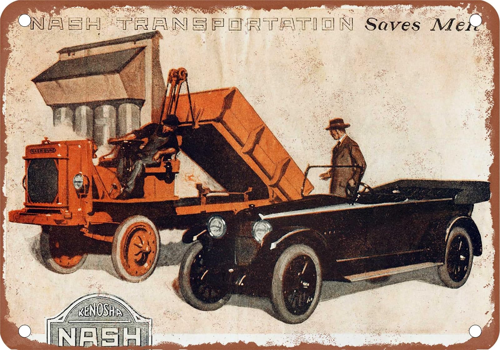 METAL SIGN - 1918 Nash Vintage Ad 02 - Old Retro Rusty Look home decor