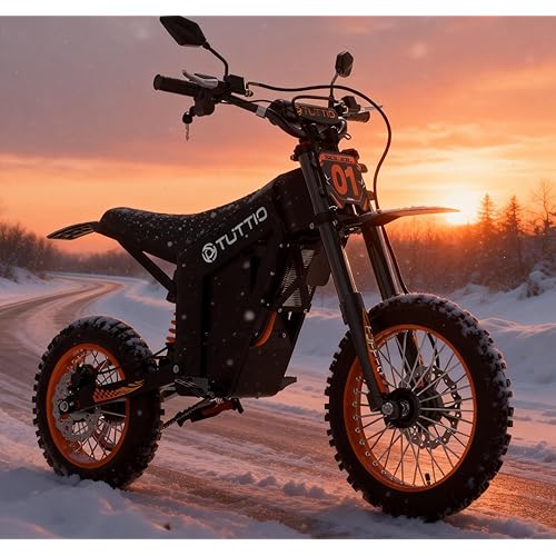 Tuttio Soleil01 Electric-Dirt-Bike, 14"/12" Fat Tire 2000W / 3000W Peak Electric-Motorcycle with 48V 21AH Battery Hydraulic Brakes Mountain Off-Road EBike for Teens Adults