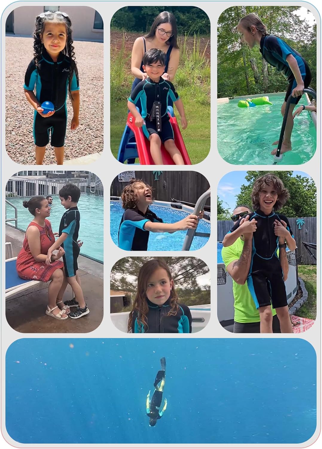 Hevto Kids Wetsuit Shorty for Boys Toddler Girls Youth 2mm Neoprene Thermal Wet Suit Front Zip for Swimming Snorkeling Surfing Diving - Image 6
