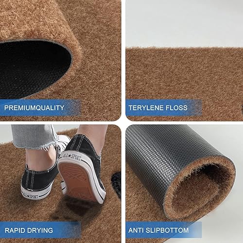 Miniatura 4 de Tapete para puerta delantera, duradero, de perfil bajo, tapete de bienvenida para interiores, bonito tapete de zapatos que atrapa la suciedad y el