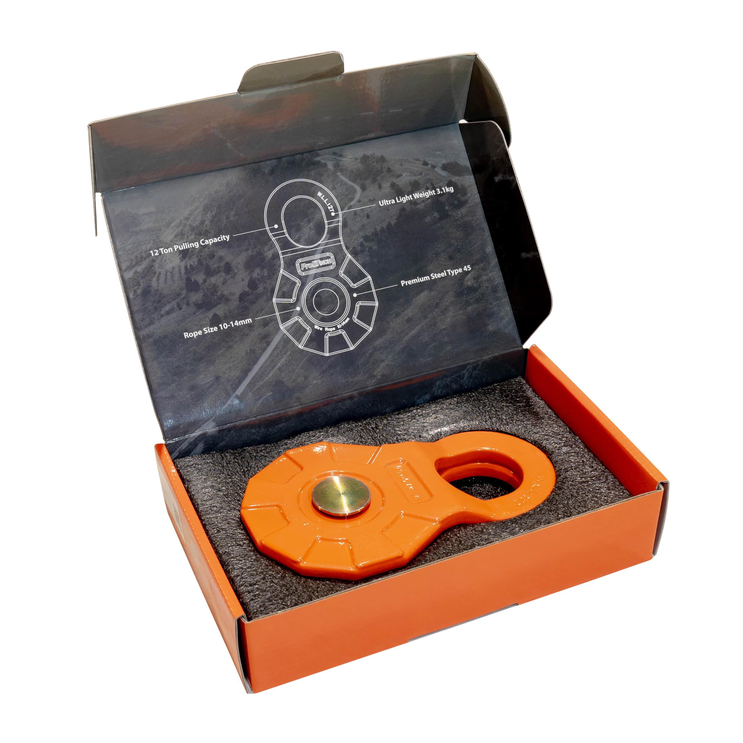 Prowinch 12 ton Winch Snatch Block Towing Pulley 26,400 lb. Capacity, Safety Factor 2:1 MBL 24 ton 52,800 lb.