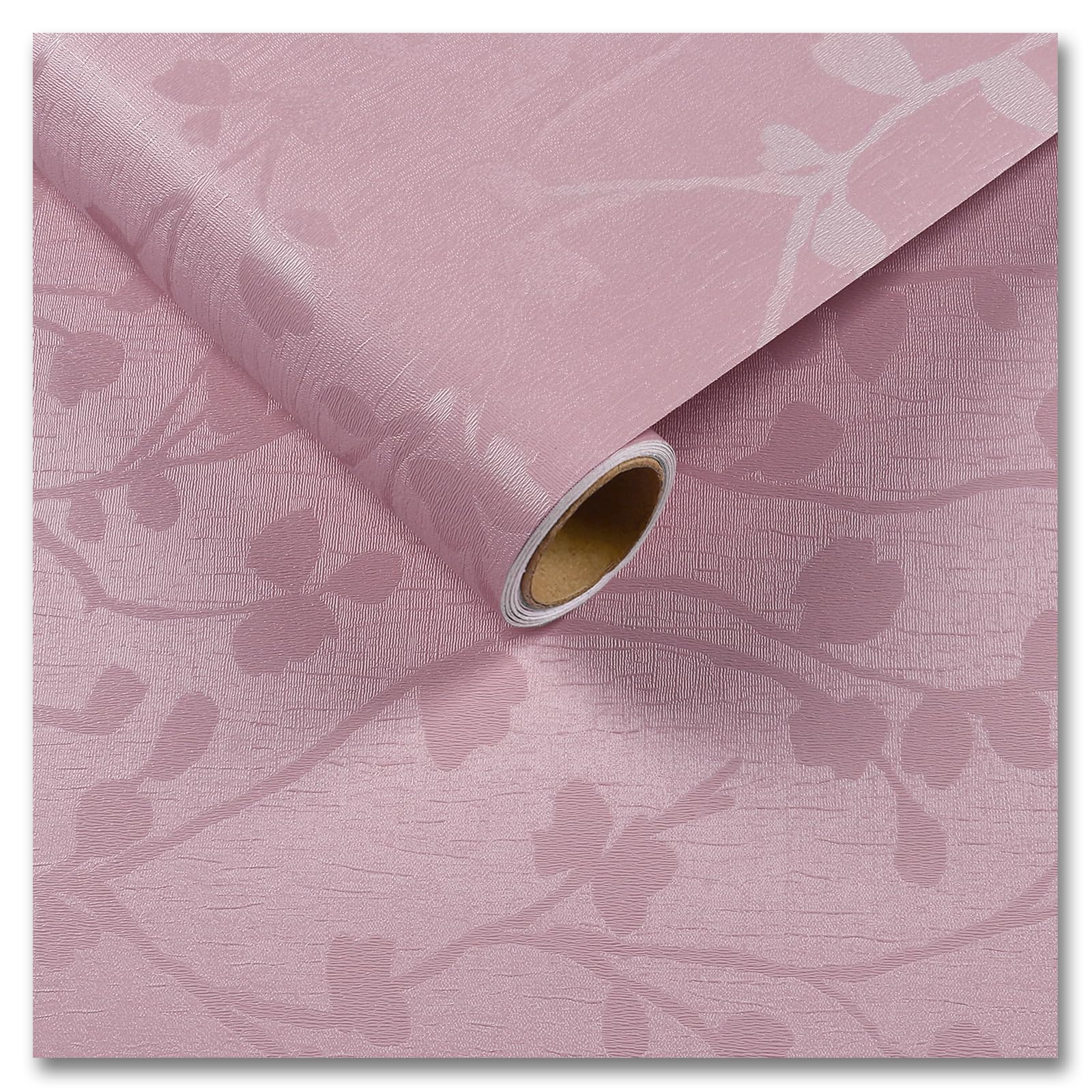 CRE8TIVE Light Pink Wallpaper Stick and Peel Pink Contact Paper for Walls 12"x354" Waterproof Adhesive Renter Friendly Textured Wallpaper Embossed
