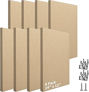 Art3dwallpanels 8 PCS Acoustic Panels, 24''x12'' Fabric Soundproof Wall Panels, Easy-Hook Mounting Sound Absorbing Panels for Studios, Office, Home Theater, Camel