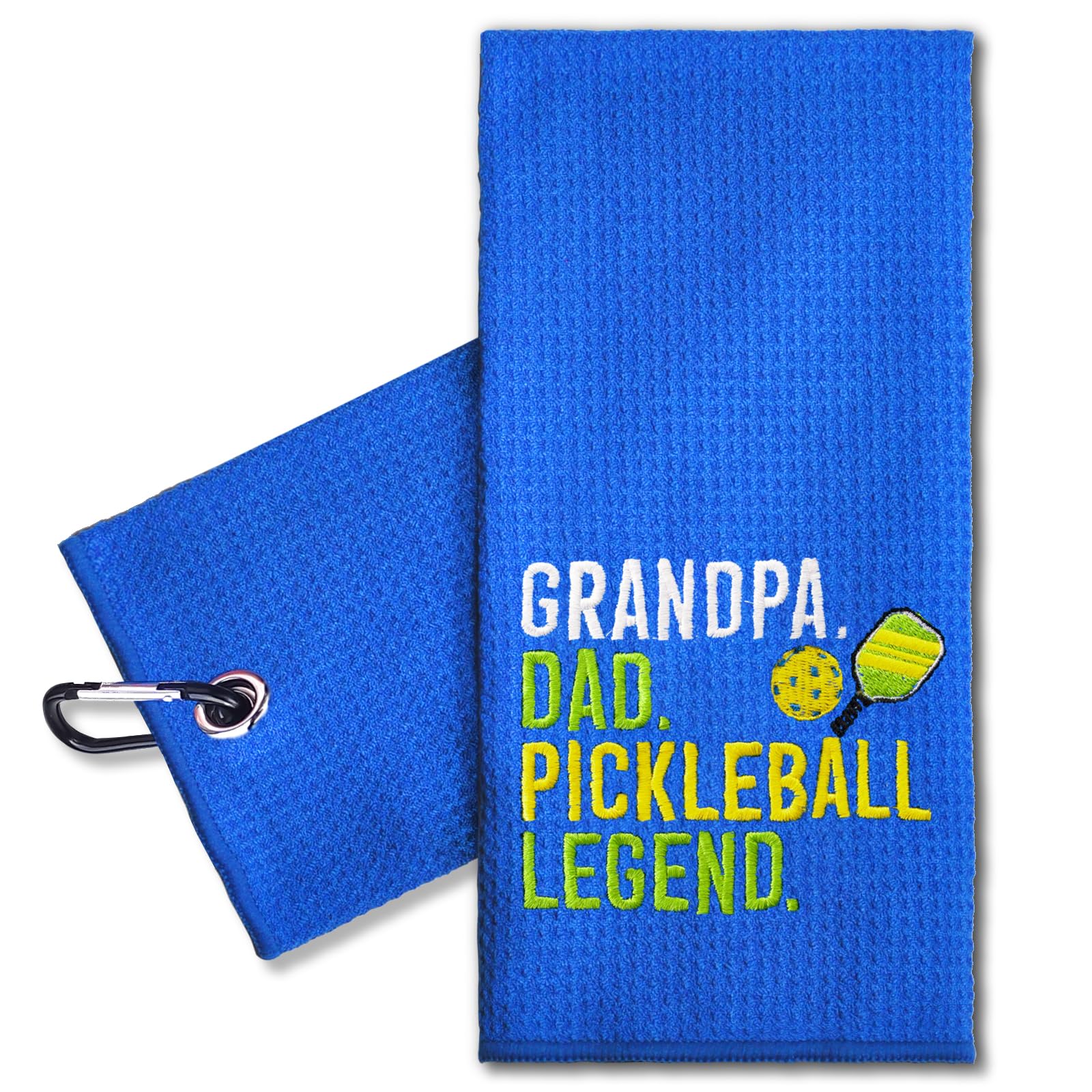 ERHACHAIJIA Grandpa Dad Pickleball Legend Embroidered Pickleball Sports Towel with Clip. Funny Pickleball Gifts for Men Dad Uncle Grandpa Pickleball Lover, Birthday Retirement