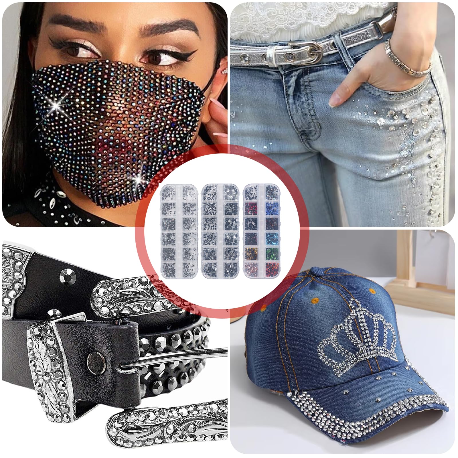 Applicatore Strass Termoadesivi con 9 Punte, 3 Scatole Strass Decorativi, Applicatore Strass Hotfix Strumento Pietre Penna Pistola Hot Fix Per Tessuti, Scarpe, Vestiti Fai Da Te