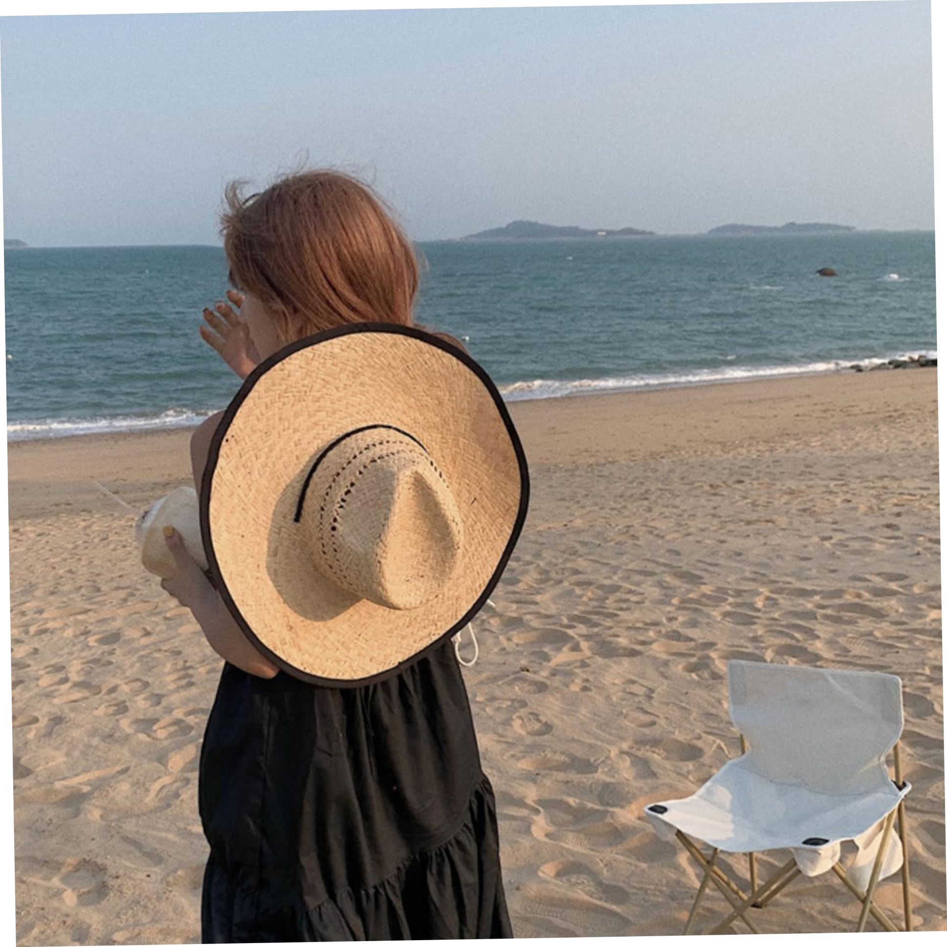 Sombrero de Paja, protección Solar Gombado de Paja de ala Ancha, Sombrero de Sol de Paja Tejida Transpirable con Correa Ajustable, Elegantes Sombreros de Paja para Hombres Mujeres