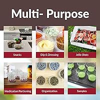 Vista 5 de Reli. Recipientes pequeños de 2 onzas con tapas (500 juegos) Vasos de gelatina con tapas Recipientes de plástico transparente para condimentos