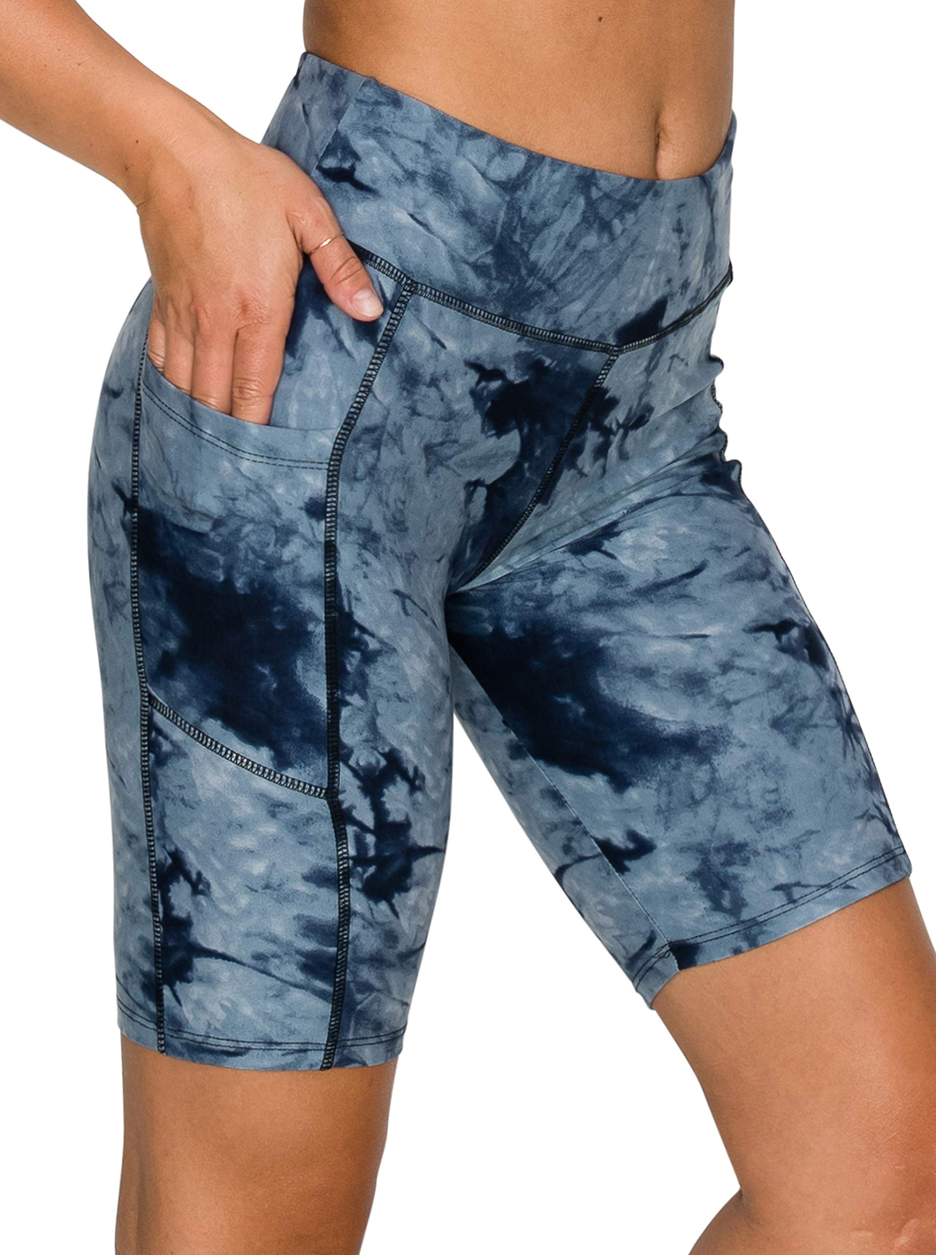 ALWAYS Women's High Waist Bike Shorts - Athletic Workout Tummy Control Stretch Running Yoga Pants