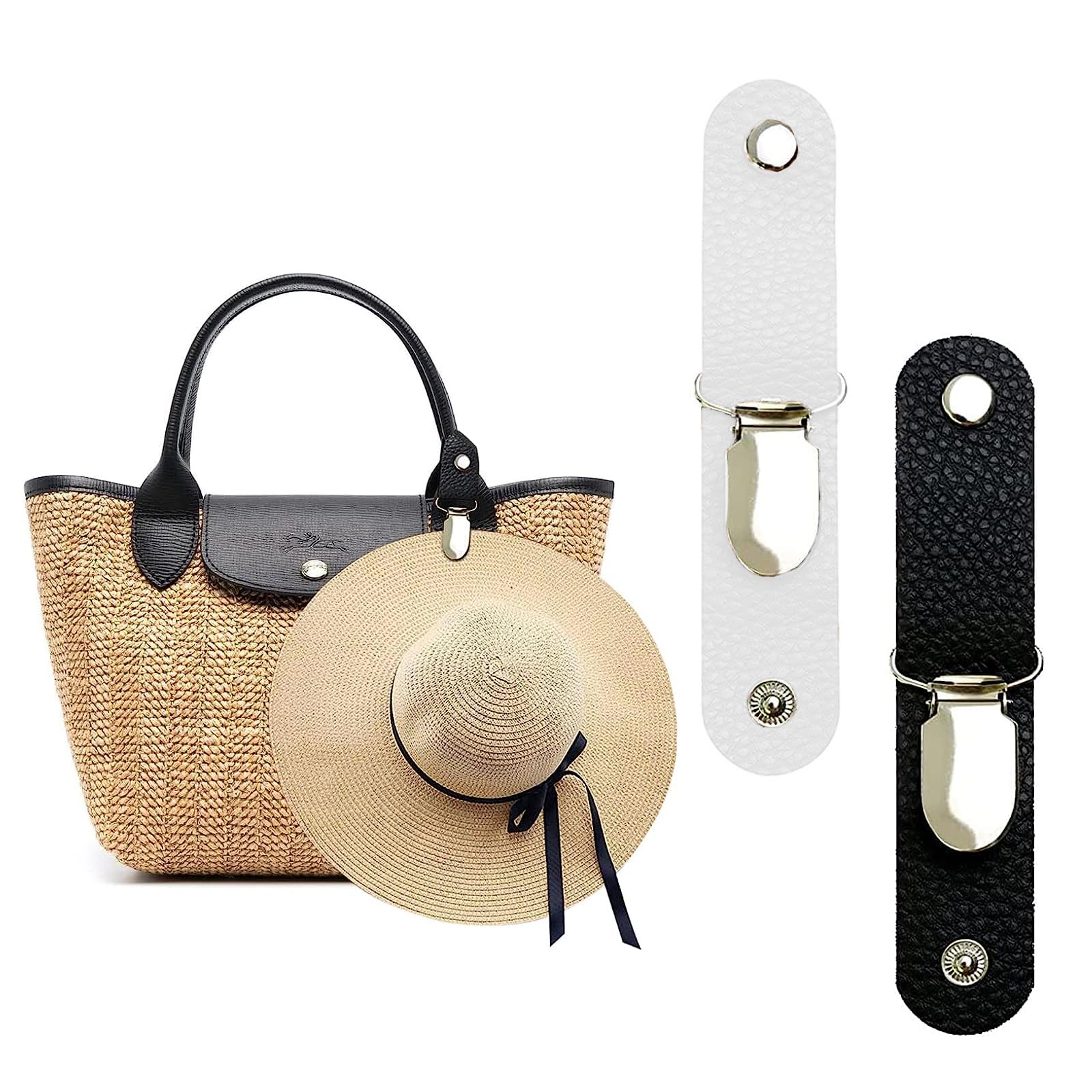 Set 4 Clip Portacappelli Da Viaggio In Tessuto E Acciaio – Nero, Grigio, Bianco, Cachi Per Cappelli, Guanti E Sciarpe, Pratiche E Leggere