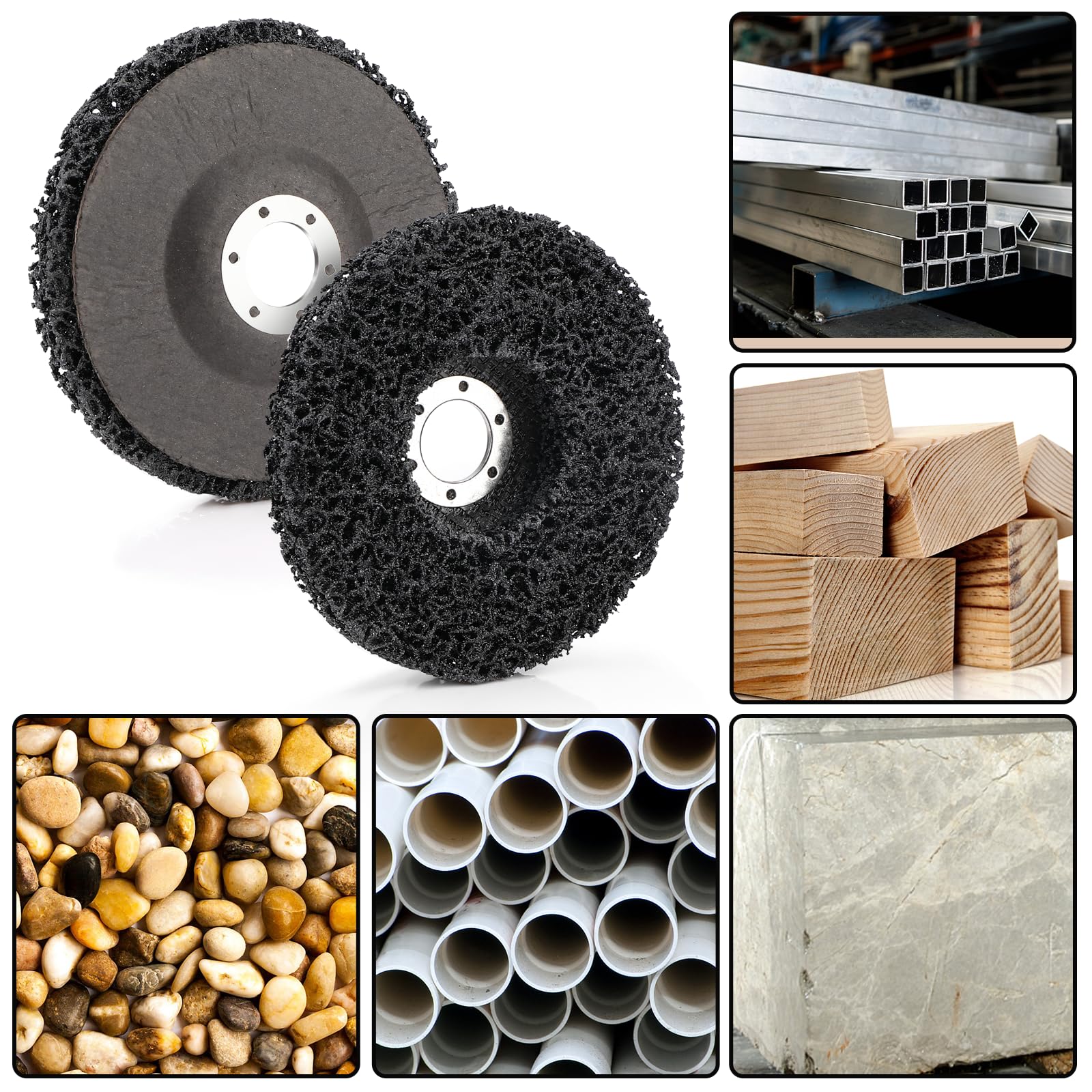 CSD Scheibe 125mm Grob, 5 Stück Hochleistungs- Und Bruchsicher Für Winkelschleifer, For Rost Entfernen, Farbe Lack Entfernen, Grobreinigung An Metall, Edelstahl, Holz, Stein, Beton