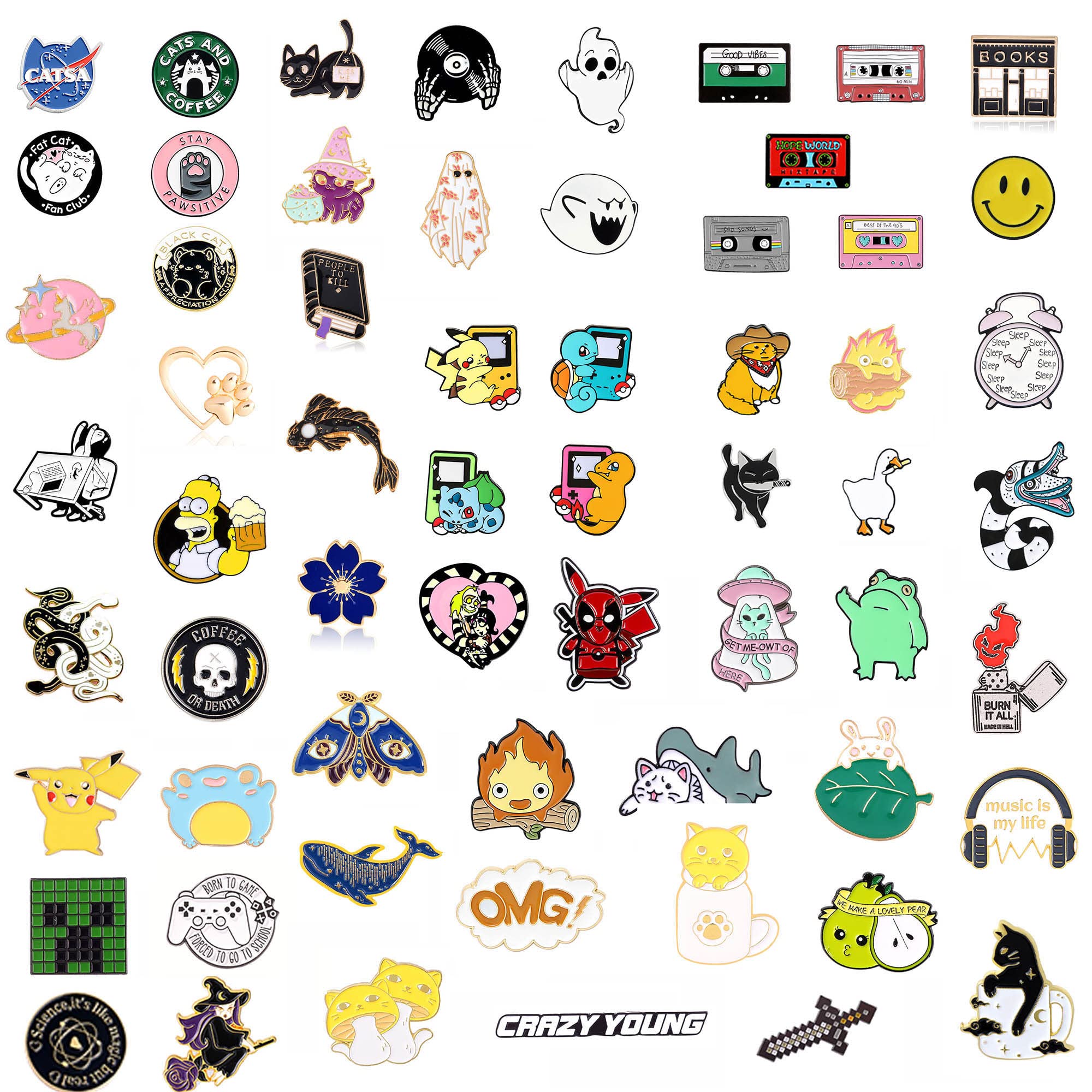 4 Pcs Cute Enamel Pins Set For Jackets Backpack Shirt Lapel Badges Pins Aesthetic Brooch For Women Fashion Jewelry