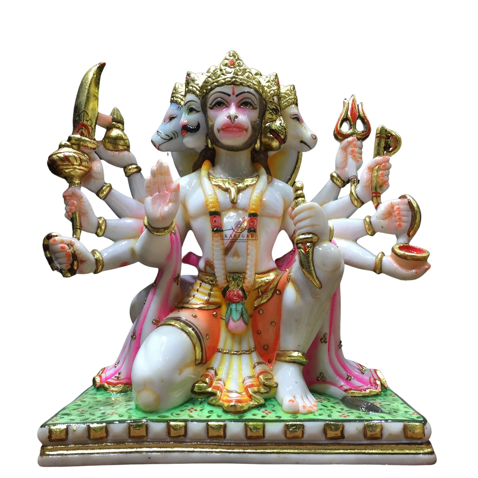 Buy Hanuman Statue Murti 12 inches Large Gold Leaf Panchmukhi Hanuman