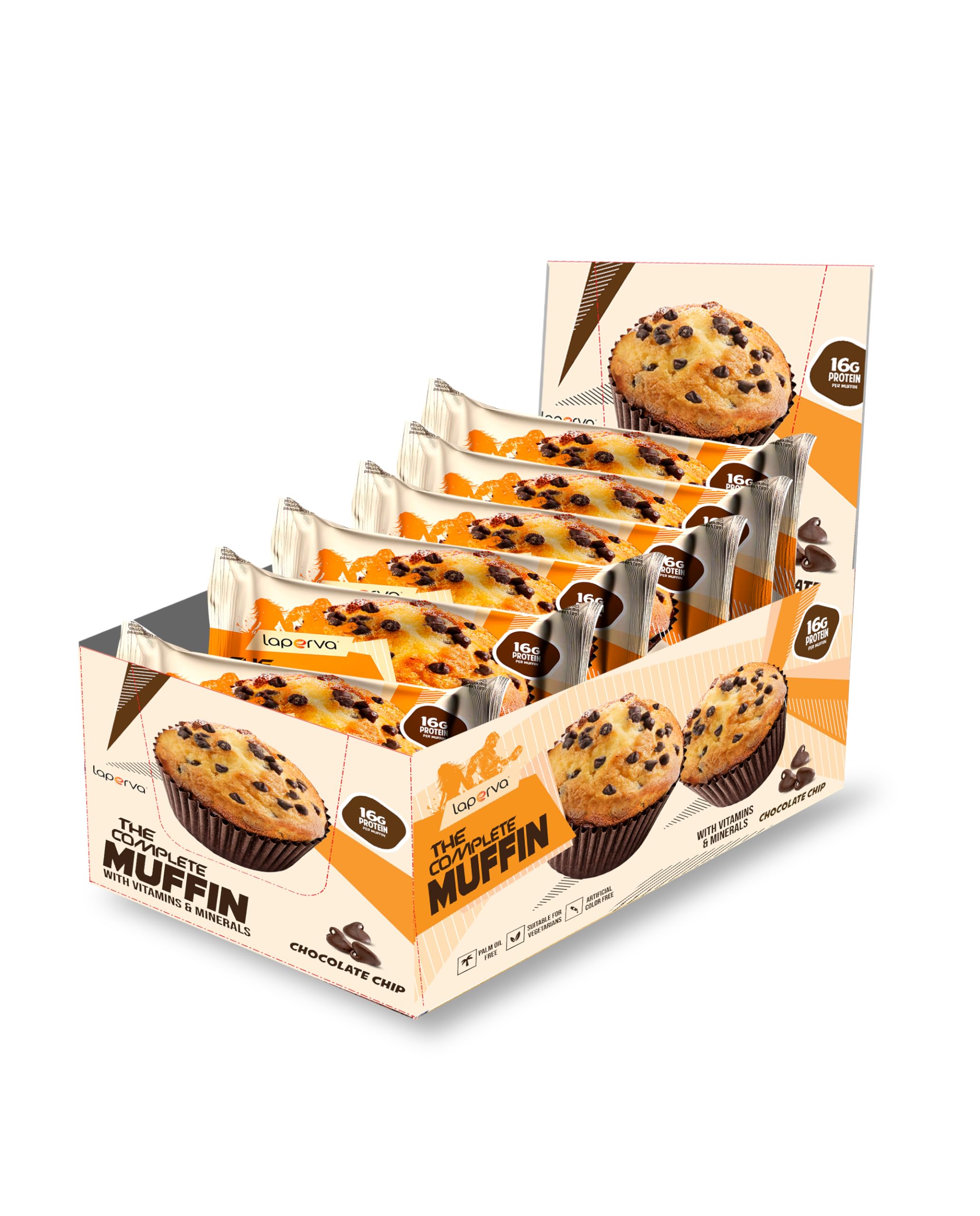 The Complete Muffin - Muscle Gain Protein Muffin,16g Protein - Ideal for Muscle Gain and Weight Management - Chocolate Chip - 113g | Nutrient-Rich Snack with Vitamins, Minerals - Pack of 6