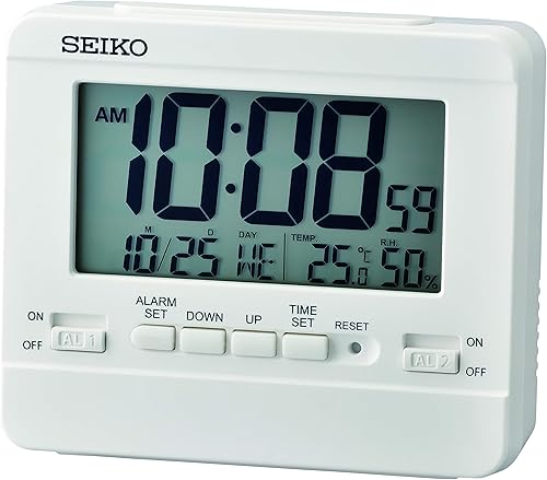 Seiko Reloj despertador digital para dormitorio Everything