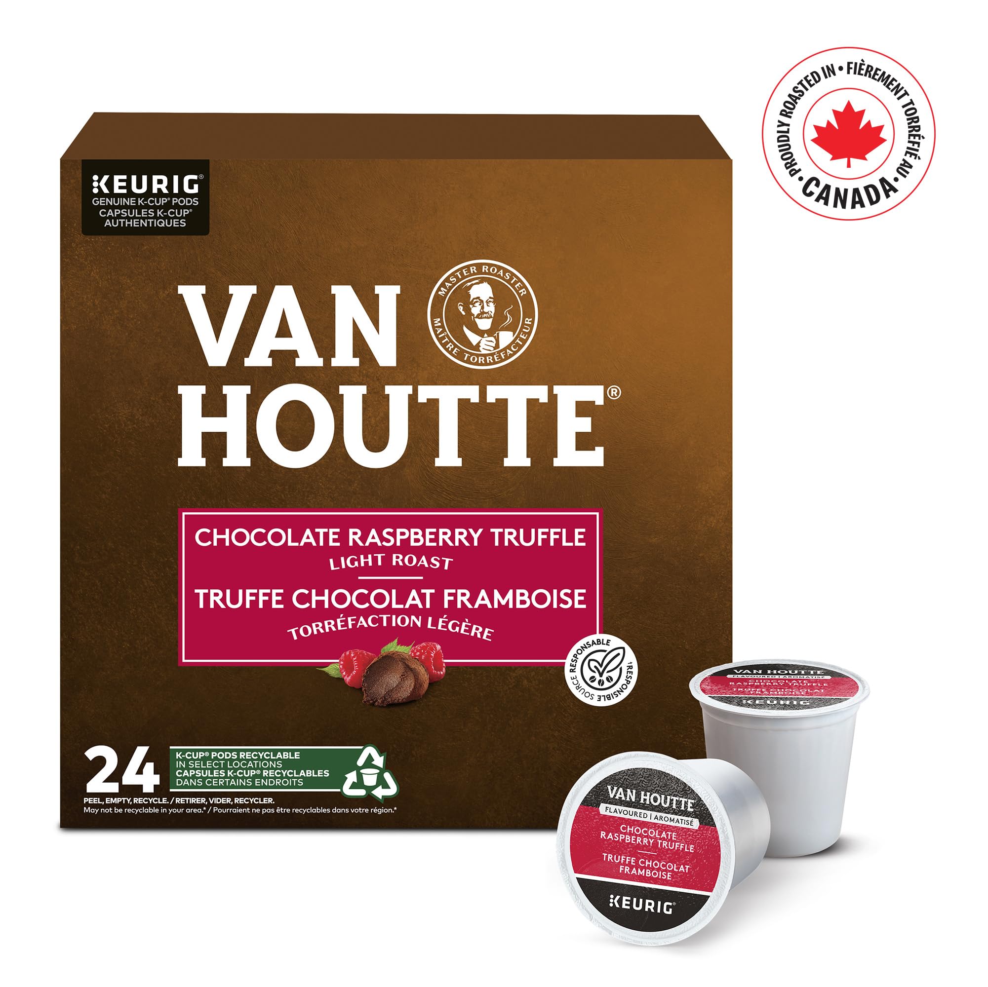 Van Houtte Raspberry Chocolate Truffle Coffee, K-Cup Portion Pack