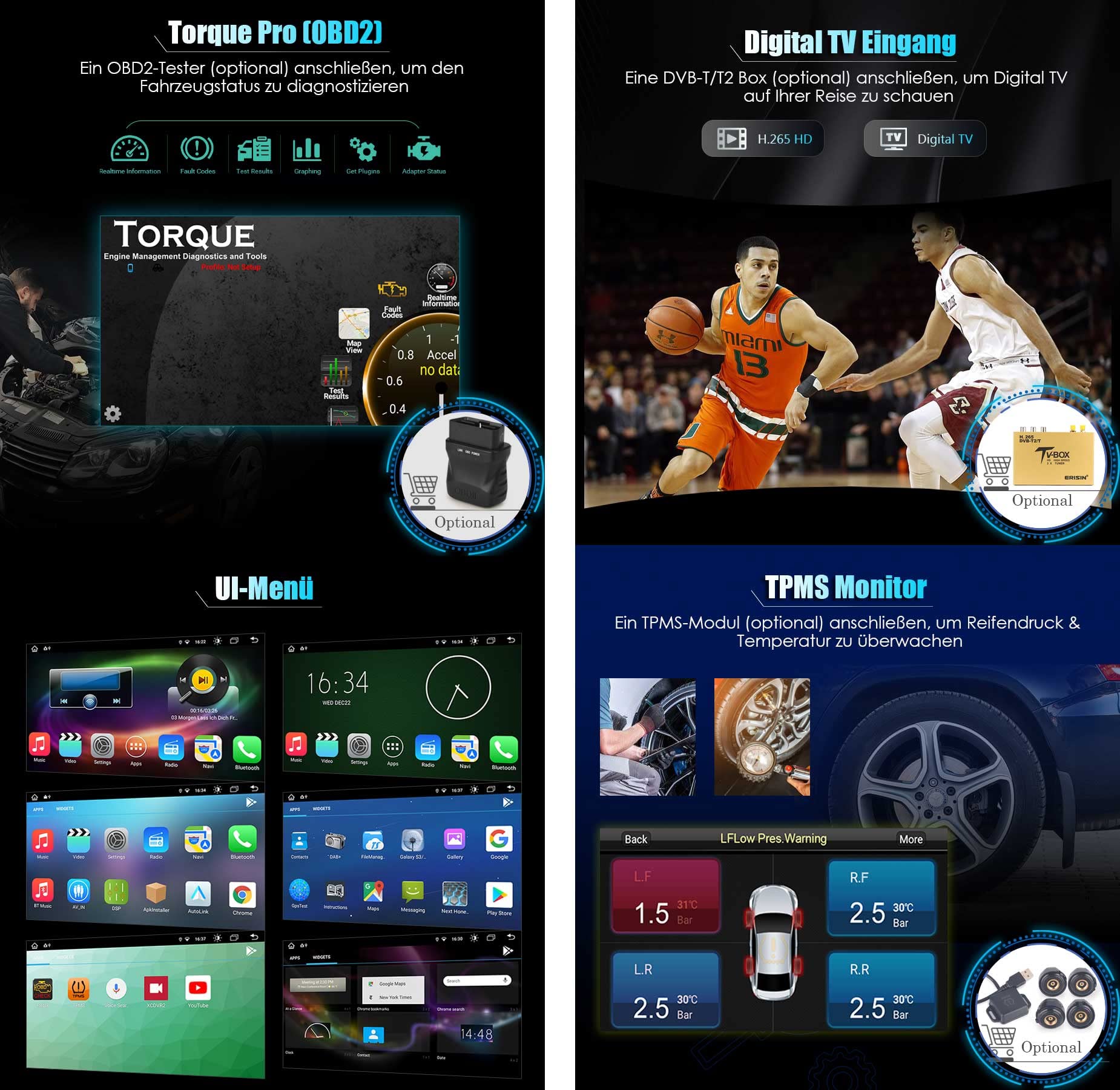 Erisin 7 pollici 8 Core 4GB+64GB Android 14 Autoradio Bluetooth GPS Navigatore per Alfa Romeo Mito Supporta CarPlay senza fili Android Auto WiFi 4G DAB+ RDS FM DSP USB Canbus Lettore CD Mirror Link