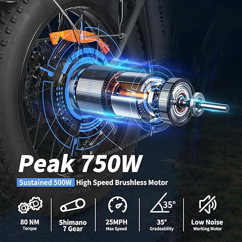 Miniatura 2 de AIWARGOD Electric Bike for Adults Electric Bike with 500W Motor 36V Removable Battery 20 Fat Tire Folding ebike Shimano 7-Speed 25MPH 30-60 Miles
