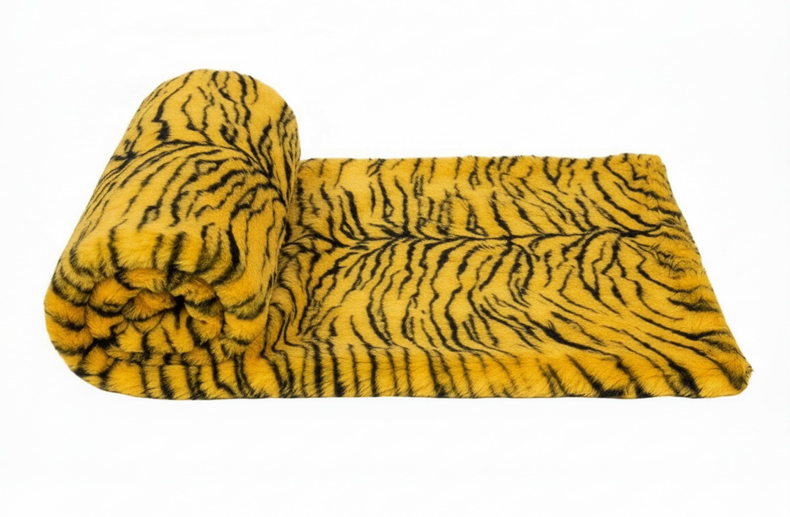 VARDHMAN Soft Hair Yellow Tiger Print Fur Cloth – Used in Shiv ji Dress, Bed Sheet-Cushion Covers, Photo & Selfie Props, Soft Toys Making & DIY Work. - Size 38 x 32 inch – Golden Yellow-picture-7