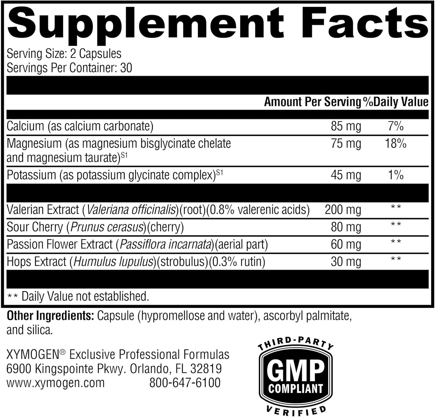 XYMOGEN SynovX Calm - Neuromuscular Relaxation Support with Valerian Extract - Calcium, Magnesium & Potassium - Vegetarian, Non-GMO & Gluten Free - 60 Capsules