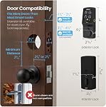 Lockly Secure Plus, Keyless Entry Door Lock, Smart Locks for Front Door, Smart Lock Deadbolt, PIN Genie® Keypad, 3D Biometric Fingerprint Sensor, Auto Lock Smart Door Lock (Matte Black)