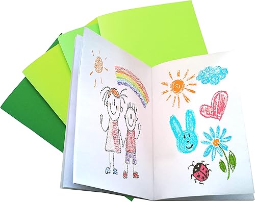 DEBRADALE DESIGNS - Brite & Clever - 40 libros de páginas en blanco para niños - 5-12 x 8-12 pulgadas - Paquete de 12 - Cubiertas verdes brillantes