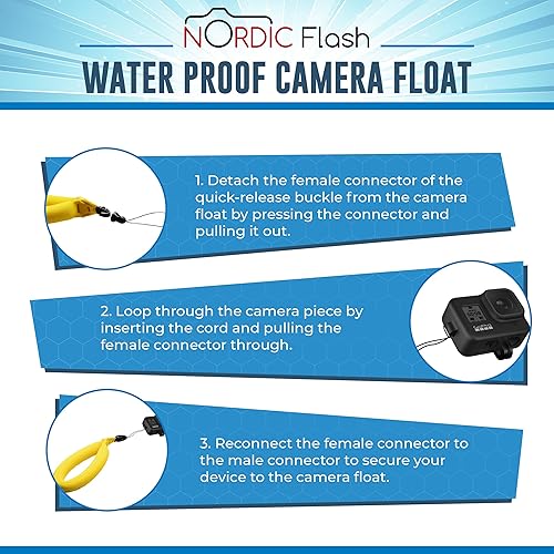 Miniatura 5 de Flotador para cámara resistente al agua (paquete de 2) Correa flotante para cámara para GoProPanasonic LumixNikon COOLPIX AW110Canon PowerShot D20 -