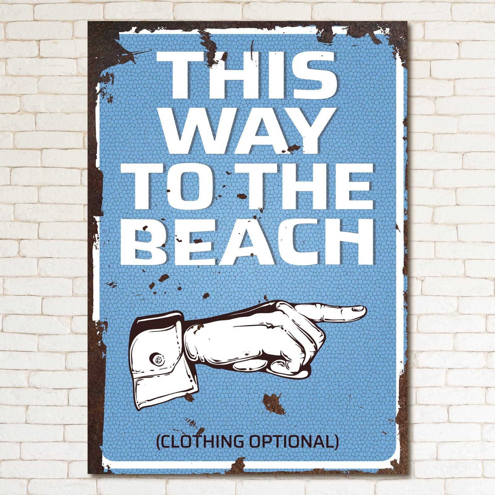 My Pixel Print Metal This Way To The Beach Retro Sign Man Cave Bar Pub Plaque Vintage Gift