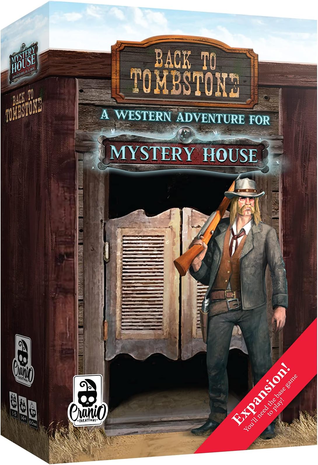 Mystery House Back to Tombstone Expansion Escape Room Game for Teens and Adults Cooperative Western Game Ages 14 and up 1 to 5 Players Average Playtime 60 Minutes Made by Cranio Creations