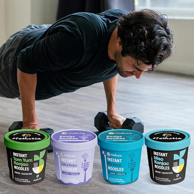 Hethstia Konjac Noodle Soup Variety 8-Pack (Miso, Tom Yum, Pho, Laksa) miniatura 5
