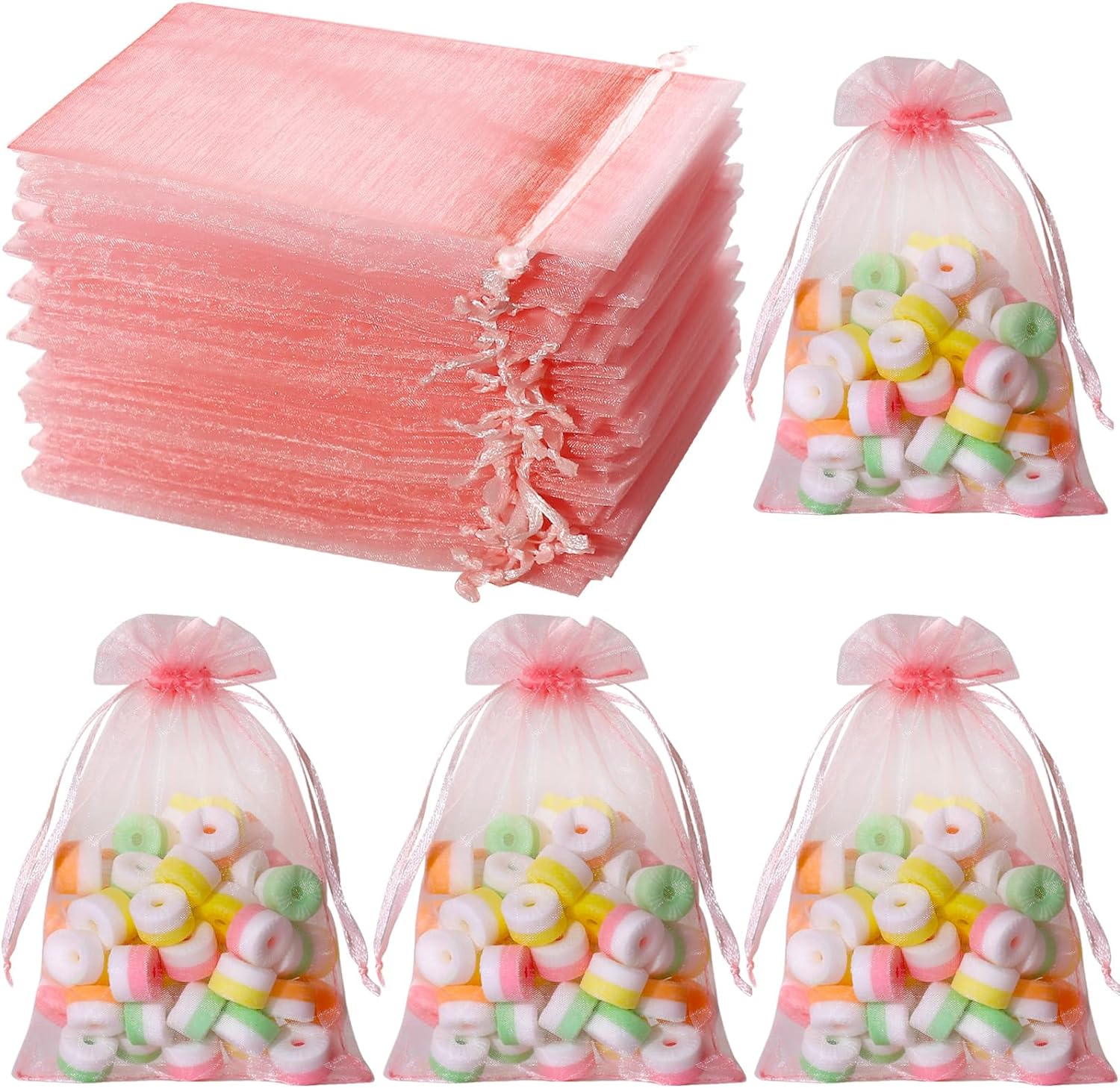 Hopttreely Sheer Organza Gift Bags, 4×4.72 Pouches Candy Jewelry Wedding Party Favor Present Bags Wrapping Supplies… (Pink) Hopttreely Sheer Organza Gift Bags, 4×4.72 Pouches Candy Jewelry Wedding Party Favor Present Bags Wrapping Supplies… (Pink)