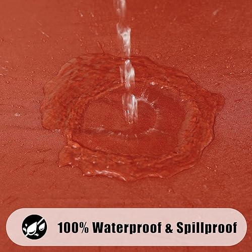 Miniatura 3 de smiry Mantel redondo para mesa redonda, manteles de vinilo elásticos con parte trasera de franela para mesas redondas de 36 a 44 pulgadas, fundas de