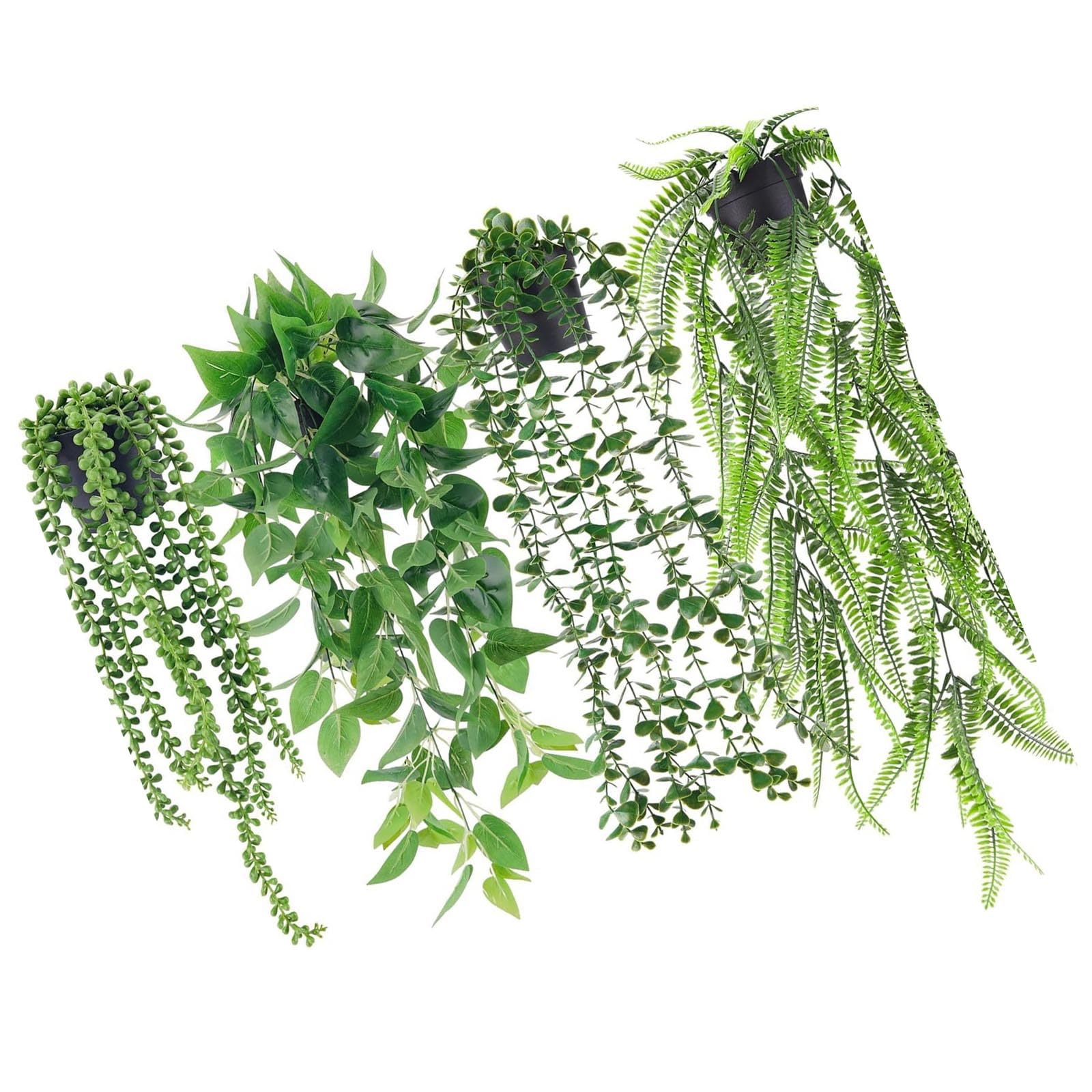 Ljhnba Multicolor Of 4 Artificial Eucalyptuses Garlands Set Decorative Low Maintenance Foliage Plant For Tabletop Display Eucalyptuses Sprigs