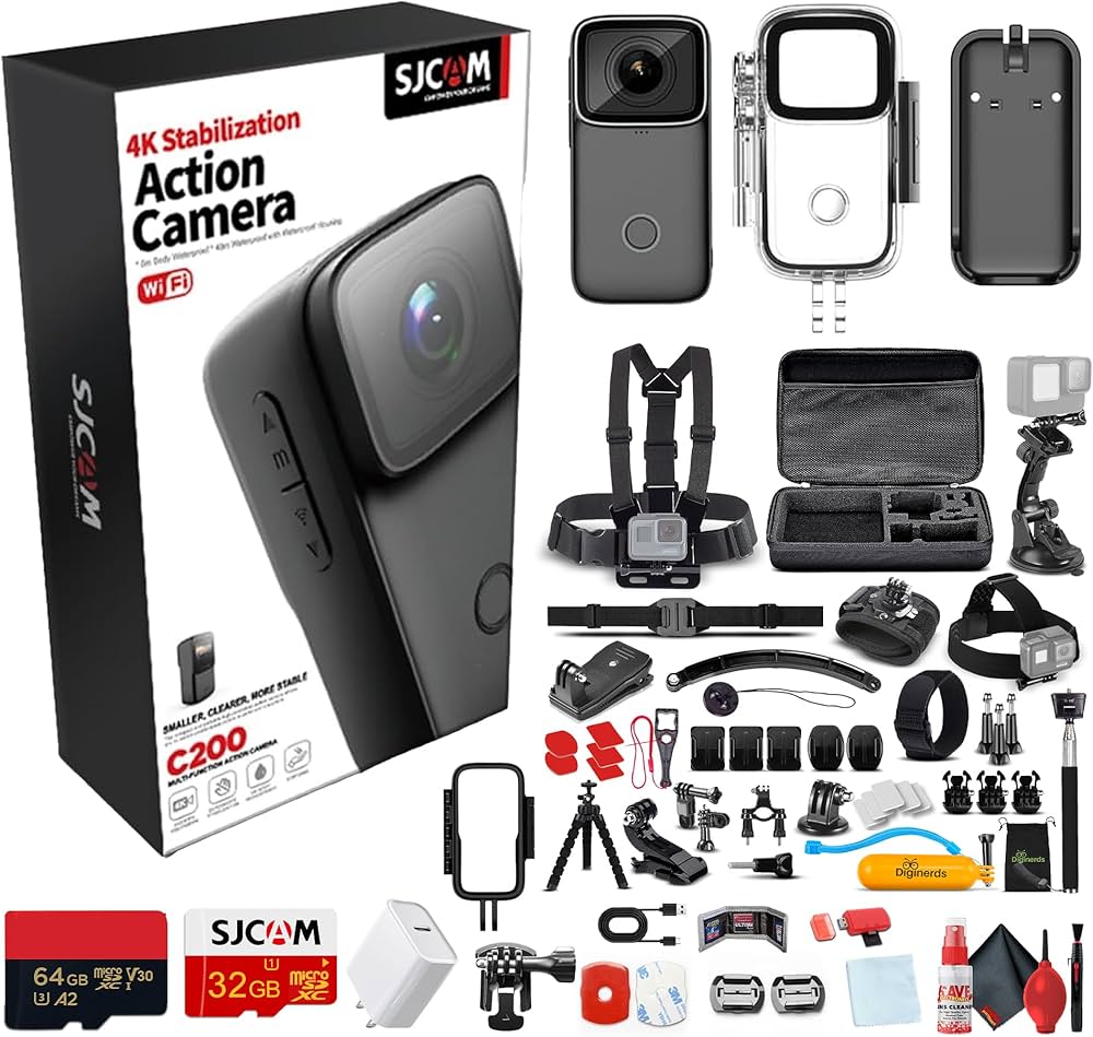 SJ-CAM C200アクションカメラ Amazon.com : SJCAM C200 4K Mini Action Camera | Compact Waterproof