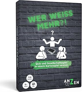 WER Weiss MEHR - Kartenspiel für Erwachsene und Kinder | Quiz-Spiel | Gesellschaftsspiel-e | Kartenquiz | Allgemeinwissen in 200+ Kategorien für Alleswisser & Besserwisser & Denkprofi | Wissensspiele