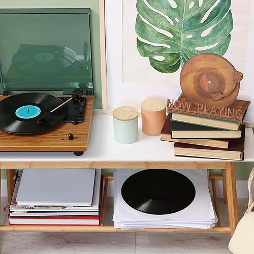 Miniatura 5 de Heather & Willow Soporte para discos de vinilo Now Playing para soporte de tocadiscos, soporte de almacenamiento de discos de vinilo Now Spinning