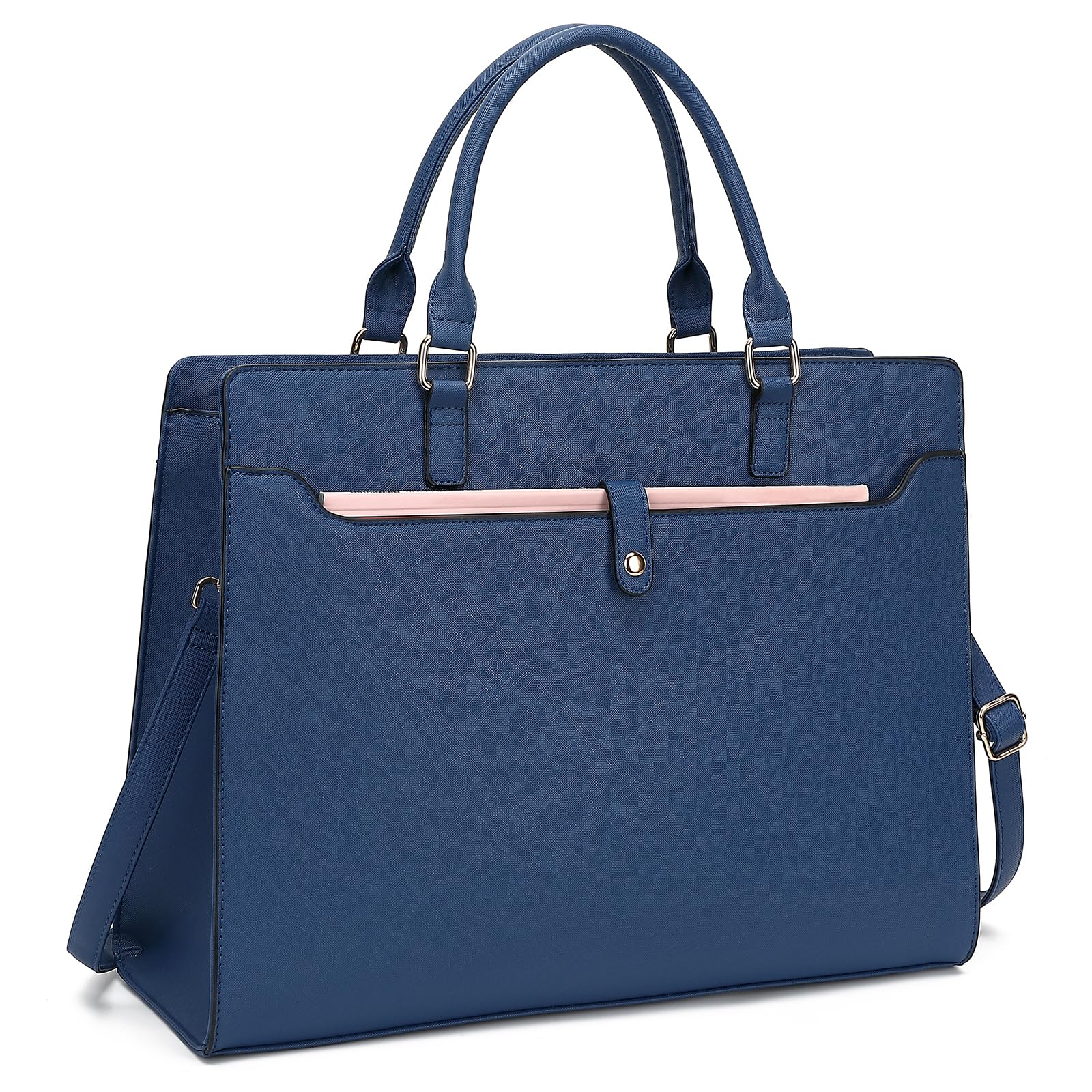 Laptop Bag for Women 15.6 Inch Computer Bag Waterproof Work Tote Bag Business Office Briefcase Large Handbag Shoulder Bag (Blue)