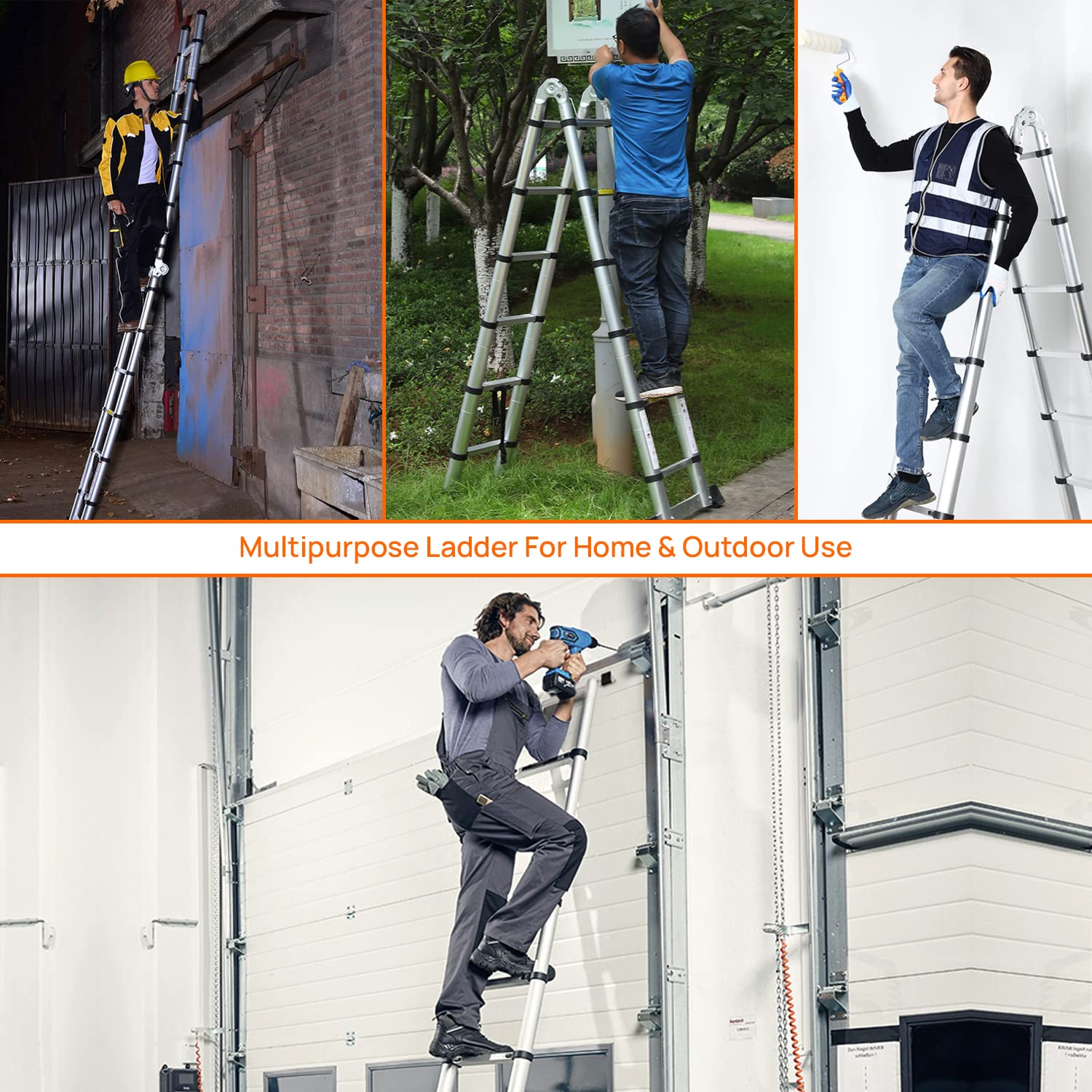 Corvids Portable and Compact 22 feet A Type Aluminium Telescopic Ladder with 16 Steps | 2-Year Warranty | for Household and Outdoor Use EN131 Certified (22 ft (6.6 m) - A Type) — Amazon image 7