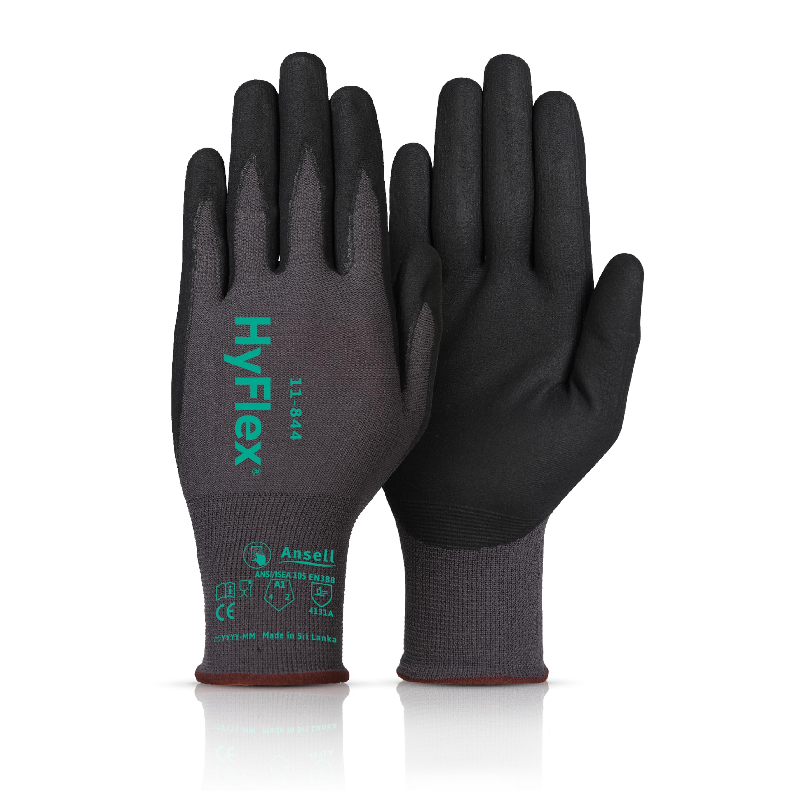 HyFlex Multi-Purpose Touchscreen Work Gloves with Aerofit Precision Comfort Technology